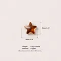 Kleine 4mm bernsteinfarbene Stern-Kupferperle für transparente Medaillons - Stern Anhänger Nur (Ohne Kette) / 1 Stück / Braun