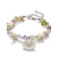 Summer beach style bracelet featuring colorful crushed stones pearls and starfish charms - Multicolor Stone Mix (BR26Y0108-5)