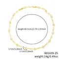 Elegant gold clover and leaf necklace with detailed size and weight measurements - Clear Zircon Clover Gold Chain (N01639-25)