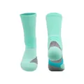 Professional high-top cushioned basketball socks in mint green for athletic sports - Ycia3370 Aqua Green / One Size