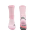 Thickened pink towel bottom basketball socks in mid-calf length for men and kids - Ycia3370 Light Pink / One Size