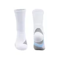 White crew-length basketball socks with thickened towel bottom for athletic performance. - Ycia3370 White / One Size