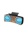 Pince à cheveux style Western avec cuir, fleurs turquoise et texte Turquoise Junkie - Style Turquoise Junkie Tournesol (90112)