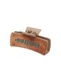 Pince à cheveux de style western en cuir avec imprimé HOWDY marron et bleu pour femme - Style Lettres Cyan HOWDY (90099)