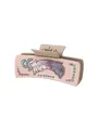 Élégante pince à cheveux en cuir style western avec motif plume coloré pour femme - Style Plume en Relief avec Perles (90255)