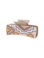 Pince à cheveux en cuir style western avec motifs géométriques colorés pour femme - Style à Motif Géométrique en Dents de Scie (90257)