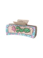Pince à cheveux de style Western avec imprimé cactus sur un panneau en cuir texturé - Style Cuir Fleur Cactus (90258)