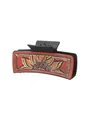 Pince à cheveux style western en cuir avec motif tournesol et un fini mat élégant - Style Tournesol Orange-Brun (90115)