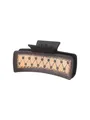 Pince à cheveux style Western en similicuir avec motif losanges et points turquoise élégants - Style à Losanges et Points Turquoise (90243)