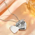 Elegante collana con medaglione a cuore in acciaio inossidabile argento su morbida seta - Stile Argento Lucido(10)