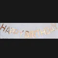 Elegante rotgoldene Folien Happy Birthday Banner Girlande für festliche Party-Dekoration - Massives Roségold