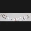 Glänzendes silbernes Happy Birthday Banner für die Wanddekoration auf Kinderpartys - Massives Silber