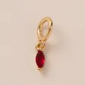 Elegant 18K gold plated pendant with marquise-cut red zircon birthstone for DIY jewelry - January Garnet Marquise Pendant Only (Without Chain)