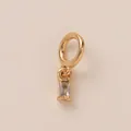 Elegante ciondolo placcato oro 18 carati con zircone cubico rettangolare trasparente - Ciondolo Citrino Rettangolo di Novembre Solo (Senza Catena)