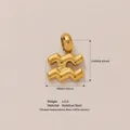 Gold Aquarius zodiac pendant made of durable gold-plated stainless steel for DIY necklaces - Aquarius Zodiac Pendant