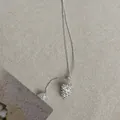 Collar con colgante de piña de plata minimalista y cadena ajustable para un estilo elegante - Collares de piñas grandes y pequeñas en plata gruesa