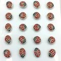 Exquisite set of cute red and black ladybug stud earrings made of durable stainless steel - Ladybug Style (EA129801S) / 10 Pairs Set / Silver