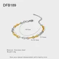 Pulsera de cadena de acero inoxidable bicolor con eslabones dorados y medidas - Estilo de Eslabones Ovalados Bicolor Oro y Plata (DFB189)