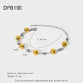 Pulsera de bolas de acero inoxidable bicolor en plata y oro - Estilo de Cuentas Bicolor Oro y Plata (DFB190)
