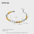 Pulsera de cadena bicolor de oro y plata de acero inoxidable para mujer de 17+5cm - Estilo de Eslabones de Varios Tamaños Oro y Plata (DFB192)