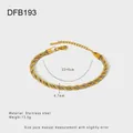 Two-tone twisted bead chain bracelet made of gold and silver plated stainless steel - Gold and Silver Twist Rope Style (DFB193)
