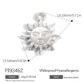 Roestvrijstalen zonnebedel met gezichtsgravure voor doe-het-zelf sieraden en kettingen - Antropomorfe Zonstijl (PJ93462)