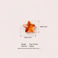 Kleine bernsteinfarbene Glasperle in Sternform für DIY-Schmuck mit 4 mm Größe und Kupfer - Hellorange (Nur Anhänger)