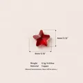 Roter facettierter sternförmiger Glasanhänger mit Kupfersockel für DIY-Schmuckherstellung - Rot (Nur Anhänger)