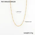 Elegante vergoldete Titanstahl-Satellitenkette mit feinen Perlenakzenten, 40+5cm - Perlen-Ankerkette (P873) / Gold