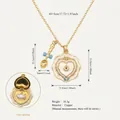 Collar de relicario de corazón dorado en cobre con dije de cuchara y medidas - Estilo de Collar de Relicario de Delfín