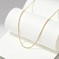 Detail view of minimalist gold titanium steel curb chain necklace for women. - 40+5cm / Curb Chain / Gold
