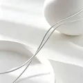 Close-up of sleek stainless steel snake chain necklace with high-polish silver finish - 40+5cm / Snake Chain / Silver