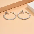 Zilverkleurige strass clip-on oorringen met schroefsluiting voor oren zonder gaatjes - Schroef Oorclip / Zilver