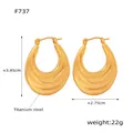 Gold-plated titanium steel crescent hoop earrings featuring a vintage textured finish - Large / Gold