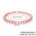 Rose gold hip-hop tennis bracelet with micro-set cubic zirconia, 20.5cm length variant - Rose Gold