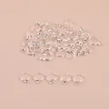 Lot de 10 bagues réglables à quatre griffes avec cristal pour femmes - Ouvert Réglable / Lot de 10 / Argent