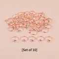 Lot de 10 bagues réglables en or rose avec cristal unique pour bijoux de mode femme - Ouvert Réglable / Lot de 10 / Or rose