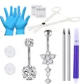 20pcs professional body piercing kit with stainless steel belly rings and needles - Piercing Tool Collection / 11-Piece Set