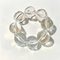 Minimalist translucent resin bead bracelet featuring large clear spherical design elements - Beaded Style (S482) / Clear