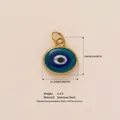 Blauer Emaille-Anhänger gegen den bösen Blick aus vergoldetem Edelstahl für DIY-Schmuck - Grüner Böser Blick Anhänger