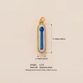 18K vergoldeter Edelstahl-Anhänger mit blauem handgemaltem Emaille-Muster - Blauer Streichholz-Anhänger