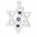 Pendentif Étoile de David en acier inoxydable avec carte d'Israël - Pendentif carte hexagramme serti couleur acier