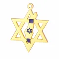 Pendentif étoile de David en acier inoxydable doré avec contour de la carte d'Israël - Pendentif carte hexagramme serti couleur or