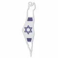 Pendentif carte d'Israël en acier inoxydable avec symbole de l'étoile de David bleue. - Pendentif hexagramme émail bleu couleur acier