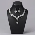Elegantes Brautschmuck-Set mit Marquise-Strass-Halskette und passenden Ohrringen - Luxus-Prinzessin-Bankett-Schmuckset NS-J6111