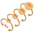 Gold plated stainless steel adjustable ring bases in 6mm to 12mm sizes for DIY jewelry - Inner Diameter 18mm / Gold (6mm Round)