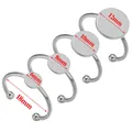Adjustable stainless steel ring blanks with 6mm 8mm 10mm and 12mm flat tray pads for DIY - Inner Diameter 18mm / Silver (6mm Round)