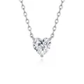 Elegant S925 silver necklace with a heart-shaped D color moissanite solitaire pendant. - Three-Prong Heart Moissanite (6.5MM White Gold) (FDDZ-142)