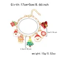 Detailansicht des Weihnachtsarmbands mit Maßen und Gewichtsangaben - Armband mit Weihnachtsbaum-Motiv / Gold