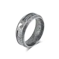 Vintage Viking runenring van titaniumstaal met zilveren afwerking en Keltische knoop - 7# / Antiek Zilver